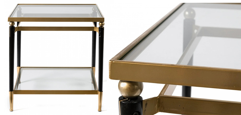 Приставной столик Black & Gold Table two-tier Приставной столик Black & Gold Table two-tier - Loft-Concept в Липецке