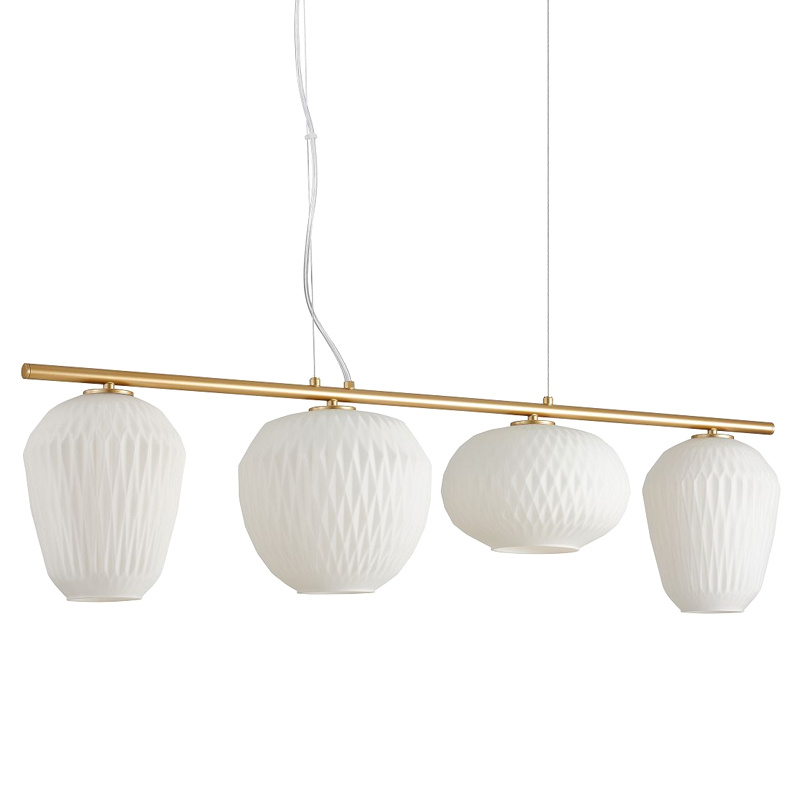 Люстра Foscarini c Белыми Плафонами матовое золото Белый Люстра Foscarini c Белыми Плафонами матовое золото Белый в Липецке | Loft Concept