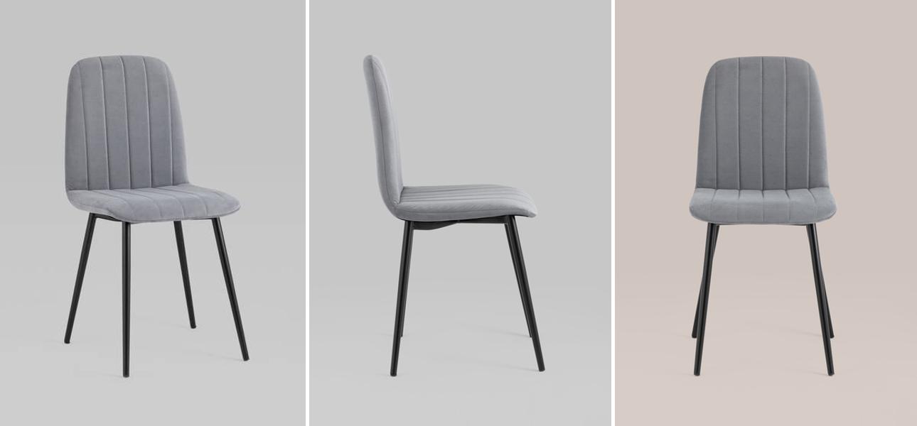 Стул Easy Chair Велюр Серый цвет - фото