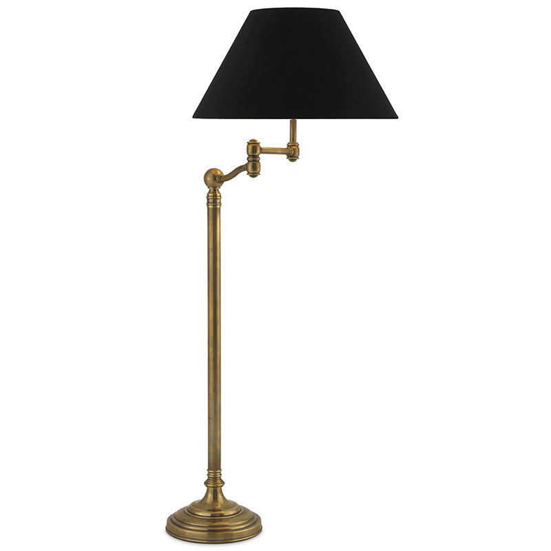 Торшер Eichholtz Floor Lamp Regis Brass Черный Винтажная латунь Торшер Eichholtz Floor Lamp Regis Brass Черный Винтажная латунь в Липецке | Loft Concept