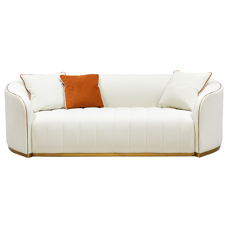 Диван Montel Sofa Молочный Оранжевый Латунь Диван Montel Sofa Молочный Оранжевый Латунь в Липецке | Loft Concept