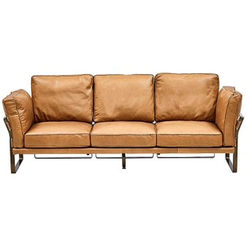 Диван кожаный Didier Beige Leather Sofa Бежевый Диван кожаный Didier Beige Leather Sofa Бежевый в Липецке | Loft Concept