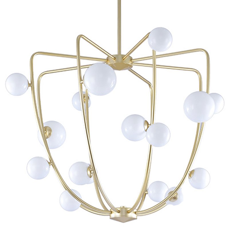 Люстра Cherry Bomb Cage Chandelier CB.36.01 Латунь Прозрачный белый Люстра Cherry Bomb Cage Chandelier CB.36.01 Латунь Прозрачный белый в Липецке | Loft Concept