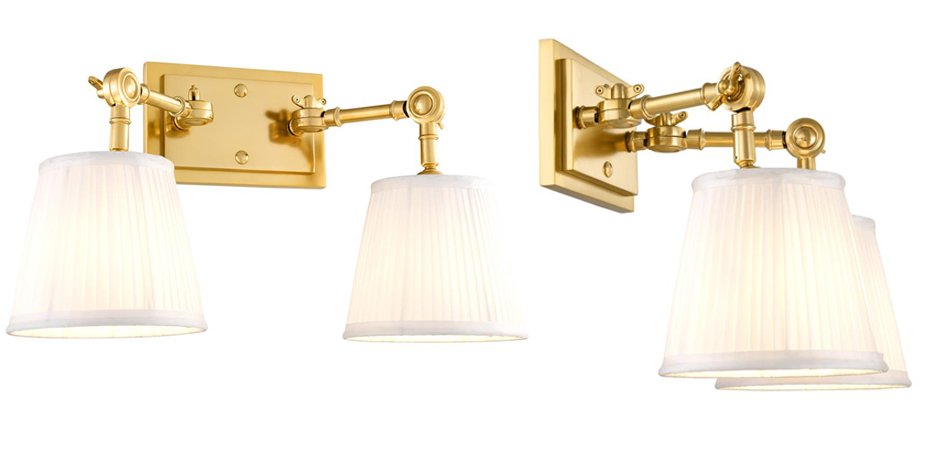 Бра Wall Lamp Wentworth Double Gold+White Бра Wall Lamp Wentworth Double Gold+White - Loft-Concept в Липецке