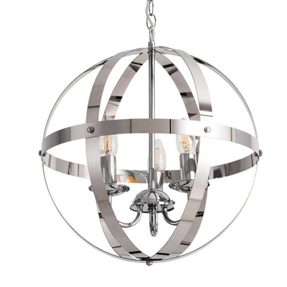 Люстра Metal Stripes Ball Хром Люстра Metal Stripes Ball Хром в Липецке | Loft Concept