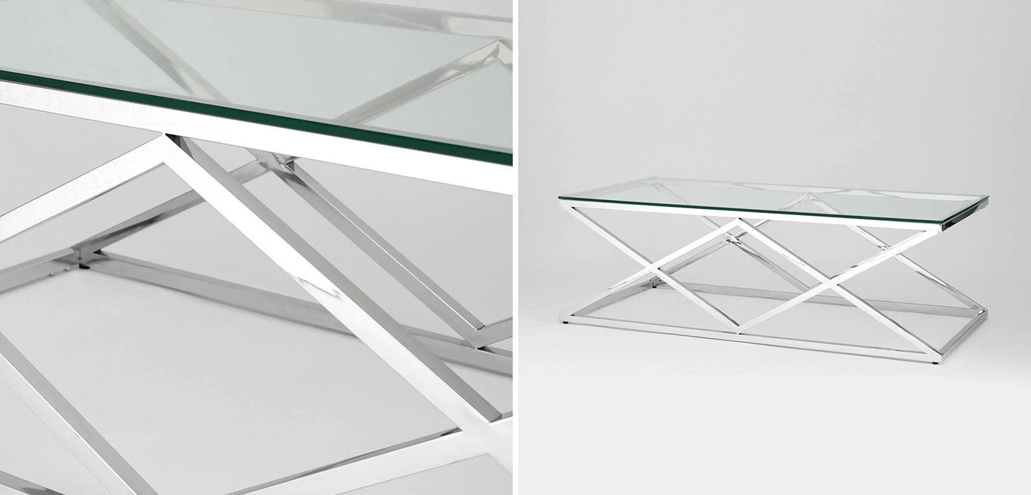 Столик кофейный Geometry Rhombus Silver - фото №1