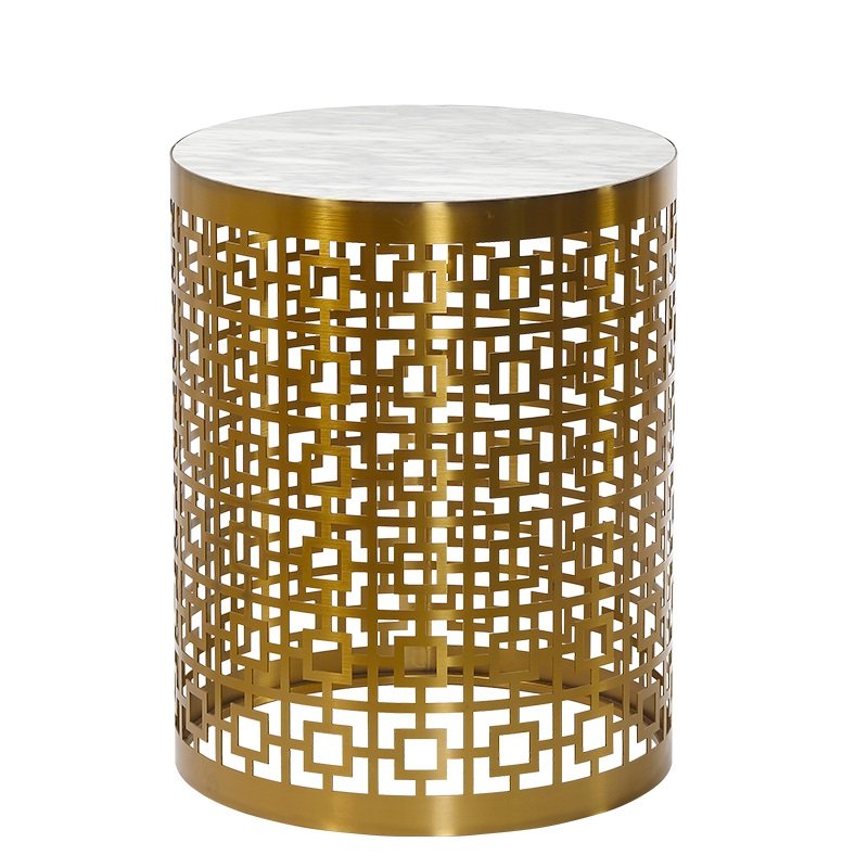 Приставной стол Artesia Side Table Table White Глянцевое золото Белый Приставной стол Artesia Side Table Table White Глянцевое золото Белый в Липецке | Loft Concept