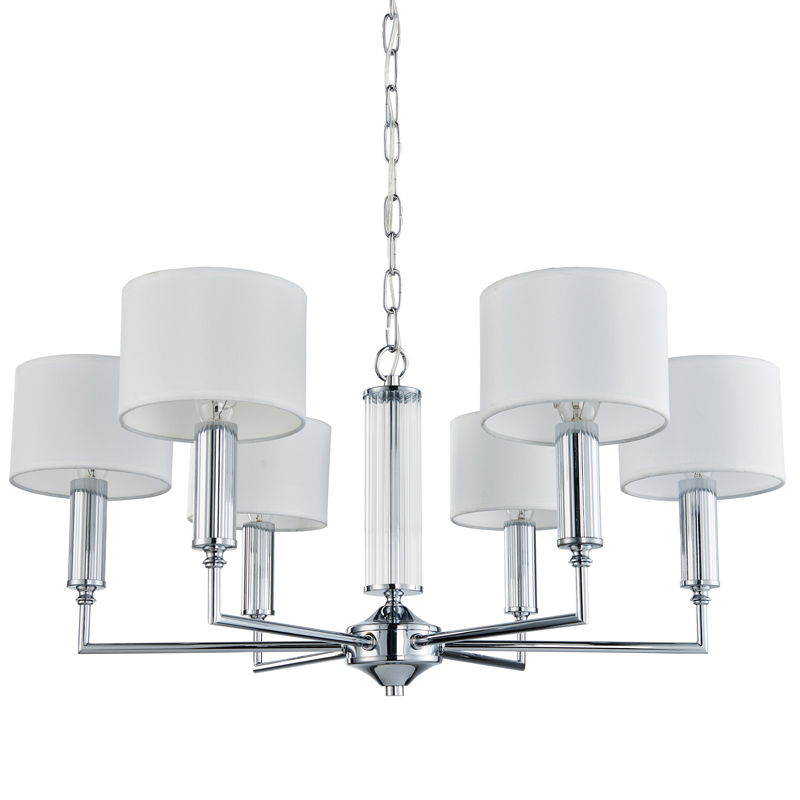 Люстра Laurent Chandelier white 66 Хром Белый Прозрачный Люстра Laurent Chandelier white 66 Хром Белый Прозрачный в Липецке | Loft Concept