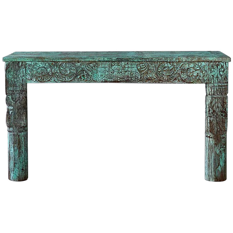 Консоль Aravind Console Бирюзовый Коричневый винтаж Консоль Aravind Console Бирюзовый Коричневый винтаж в Липецке | Loft Concept