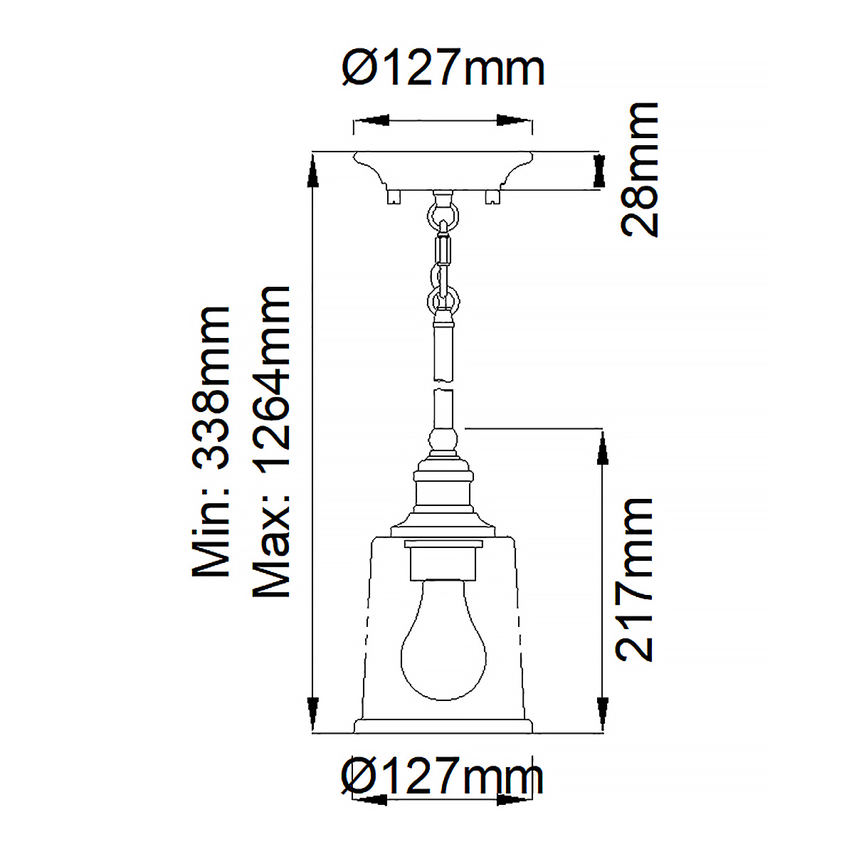 Подвесной светильник со стеклянным плафоном в форме колокола с эффектом пузырьков Kichler в Липецке