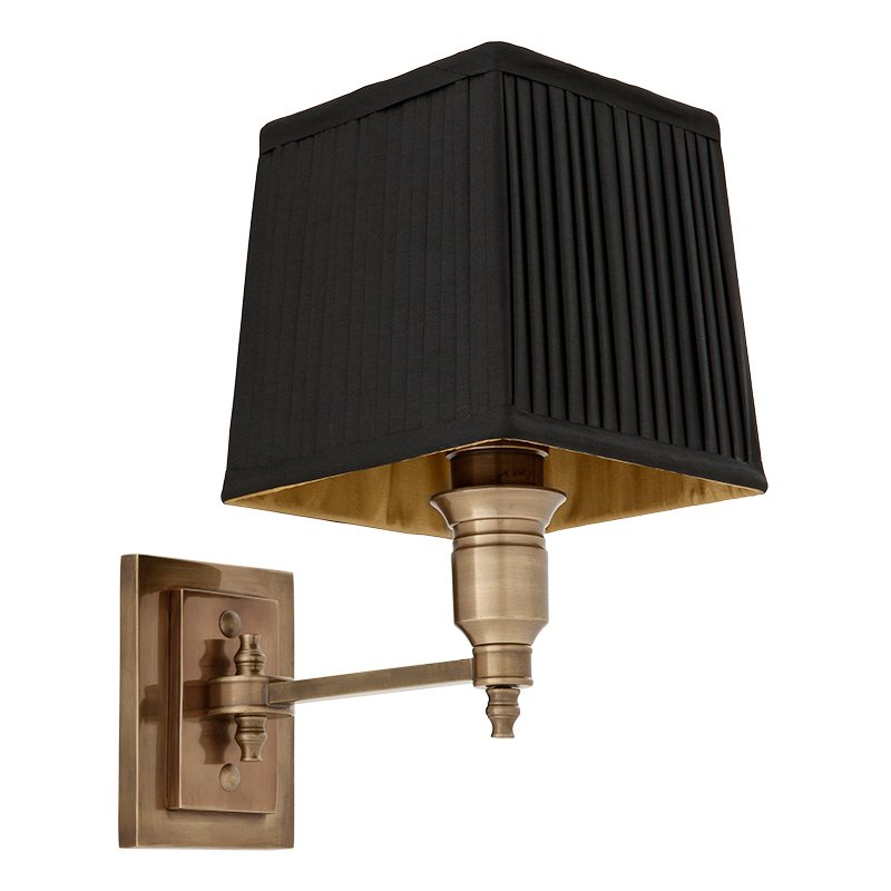 Бра Wall Lamp Lexington Single Brass+Black Латунь Античная полированная Черный Бра Wall Lamp Lexington Single Brass+Black Латунь Античная полированная Черный в Липецке | Loft Concept
