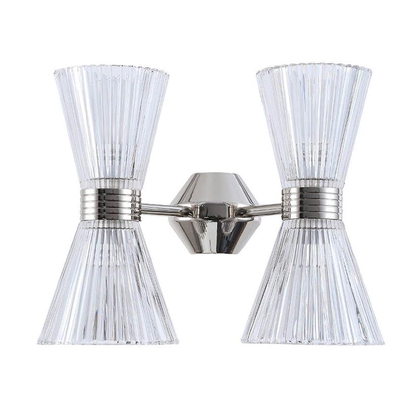 Бра Glass Horn Light matt nickel 4 Никель Сатин Прозрачное Стекло Бра Glass Horn Light matt nickel 4 Никель Сатин Прозрачное Стекло в Липецке | Loft Concept