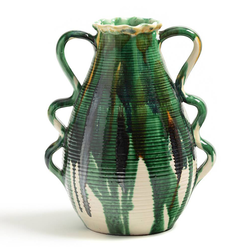 Ваза Faience Vase II Белый Зеленый Желтый Синий Ваза Faience Vase II Белый Зеленый Желтый Синий в Липецке | Loft Concept