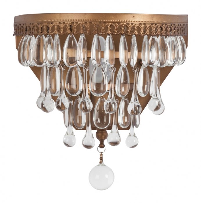Бра Clarissa Glass Drop Sconce Бронза Бра Clarissa Glass Drop Sconce Бронза в Липецке | Loft Concept