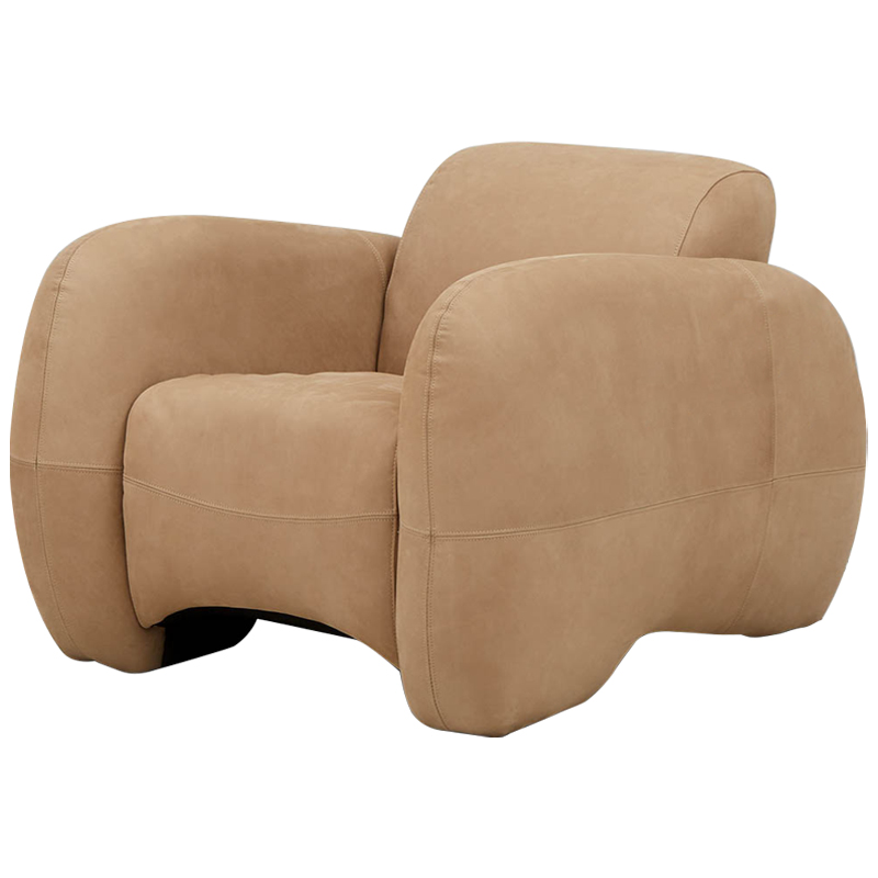 Кресло Bruno Cozy Leather Armchair Песочный Кресло Bruno Cozy Leather Armchair Песочный в Липецке | Loft Concept