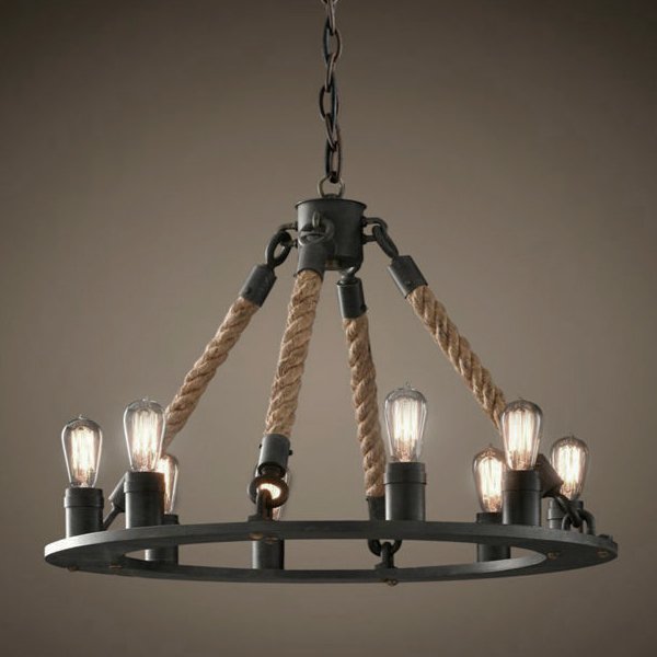 Люстра Loft Old Castle Rope Chandelier Черный Люстра Loft Old Castle Rope Chandelier Черный в Липецке | Loft Concept