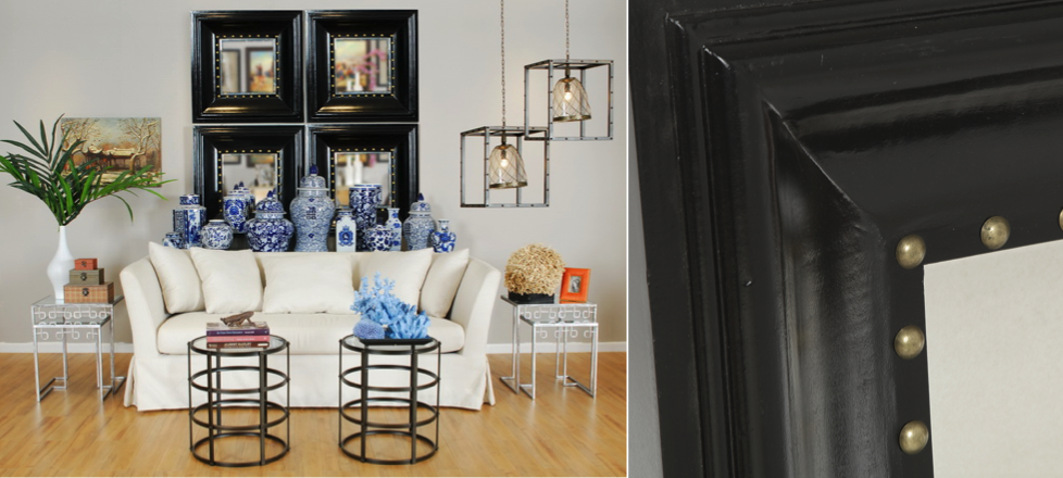 Зеркало настенное состаренное Black Foursquare Зеркало настенное состаренное Black Foursquare - Loft-Concept в Липецке