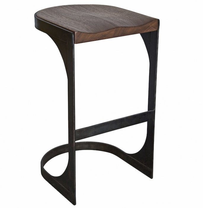 Барный стул Industrial Loft Modern Wood Bar Stool Черный Коричневый Барный стул Industrial Loft Modern Wood Bar Stool Черный Коричневый в Липецке | Loft Concept