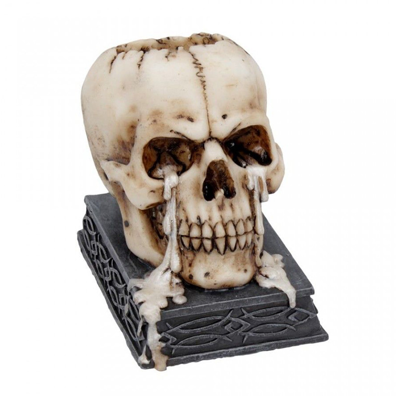 Подсвечник Skull Candlestick Серый Коричневый Подсвечник Skull Candlestick Серый Коричневый в Липецке | Loft Concept