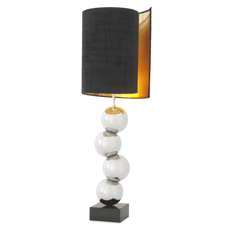 Настольная лампа Eichholtz Table Lamp Aerion Nickel Черный Никель Черный Мрамор Nero Настольная лампа Eichholtz Table Lamp Aerion Nickel Черный Никель Черный Мрамор Nero в Липецке | Loft Concept