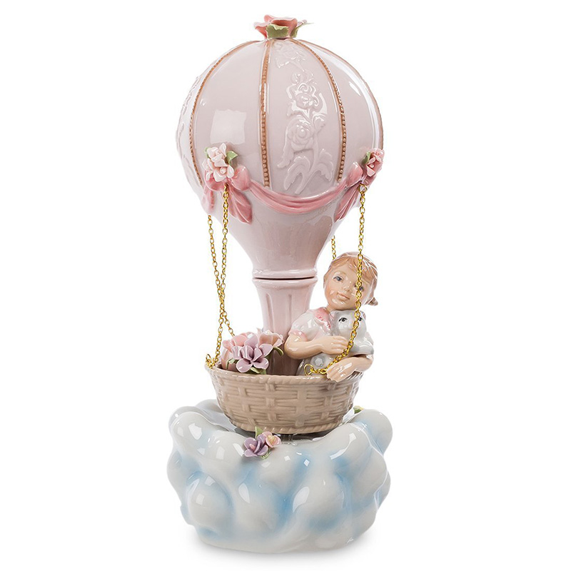 Статуэтка фарфоровая музыкальная Девочка на воздушном шаре Charming Statuette Белый Розовый Серо-голубой Бежевый Статуэтка фарфоровая музыкальная Девочка на воздушном шаре Charming Statuette Белый Розовый Серо-голубой Бежевый в Липецке | Loft Concept