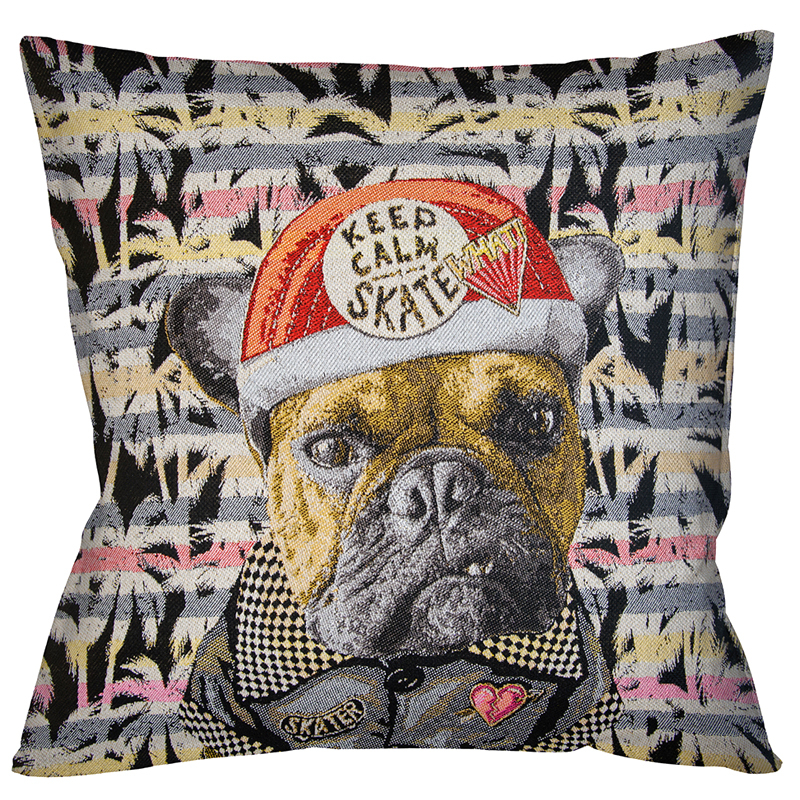 Декоративная подушка Skate Bulldog Мульти Декоративная подушка Skate Bulldog Мульти в Липецке | Loft Concept