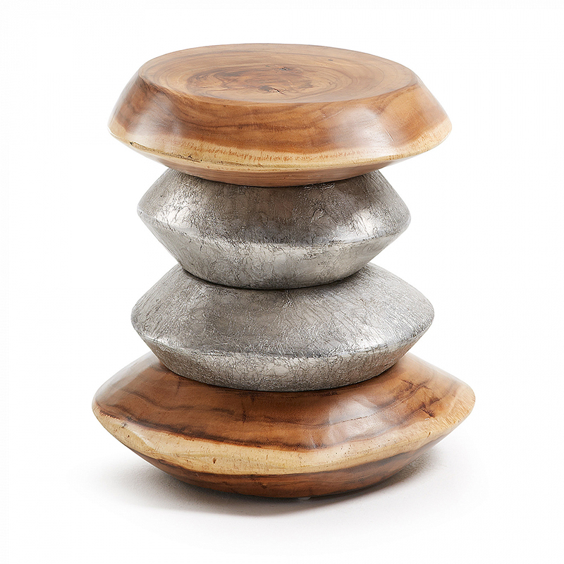Приставной стол Flat Beads Table Древесина Серебряный Приставной стол Flat Beads Table Древесина Серебряный в Липецке | Loft Concept