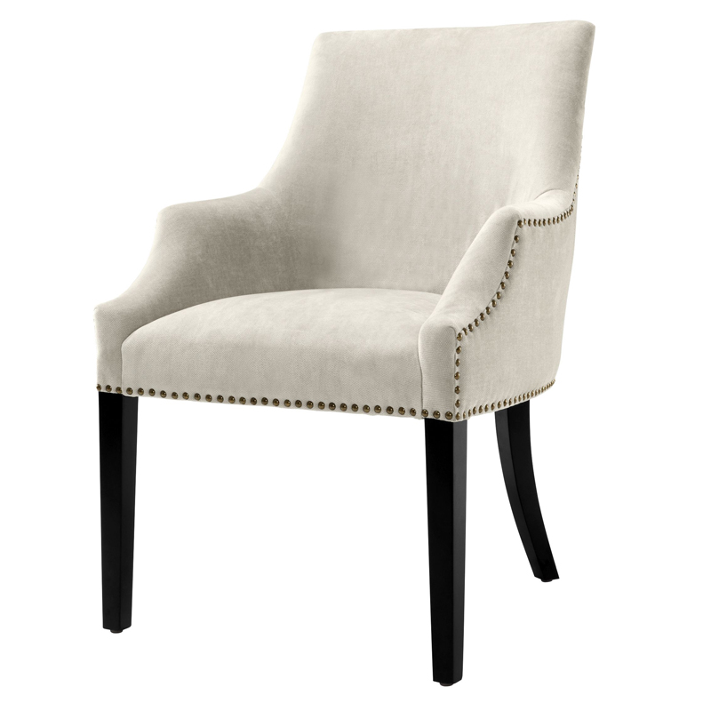 Стул Eichholtz Dining Chair Legacy sand Молочный Черный Латунь Античная полированная Стул Eichholtz Dining Chair Legacy sand Молочный Черный Латунь Античная полированная в Липецке | Loft Concept