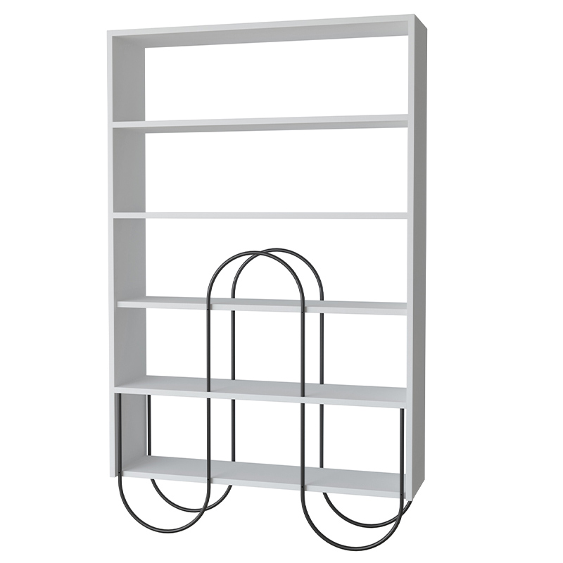 Стеллаж прямой белый с 5-ю открытыми полками NORFOLK BOOKCASE WHITE Черный Белый Стеллаж прямой белый с 5-ю открытыми полками NORFOLK BOOKCASE WHITE Черный Белый в Липецке | Loft Concept