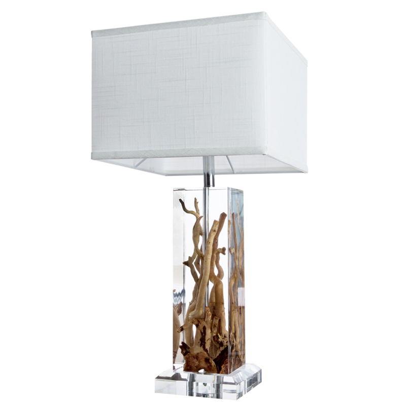 Настольная лампа Kisimi Table Lamp II Белый Коричневый Хром Настольная лампа Kisimi Table Lamp II Белый Коричневый Хром в Липецке | Loft Concept