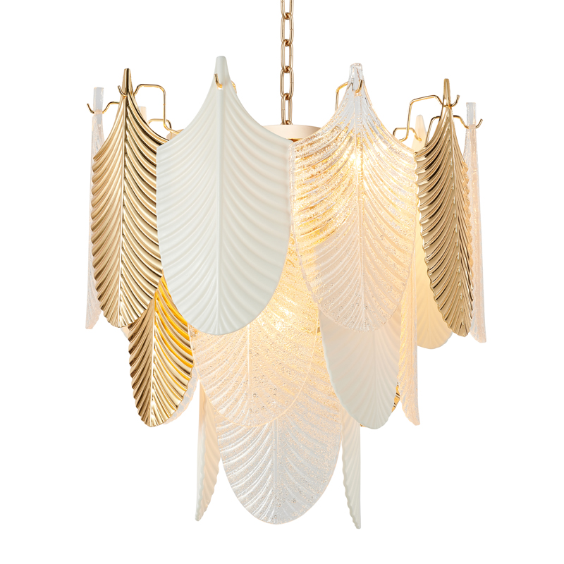Люстра Abelia Chandelier 48 Золотой Белый Прозрачный Люстра Abelia Chandelier 48 Золотой Белый Прозрачный в Липецке | Loft Concept