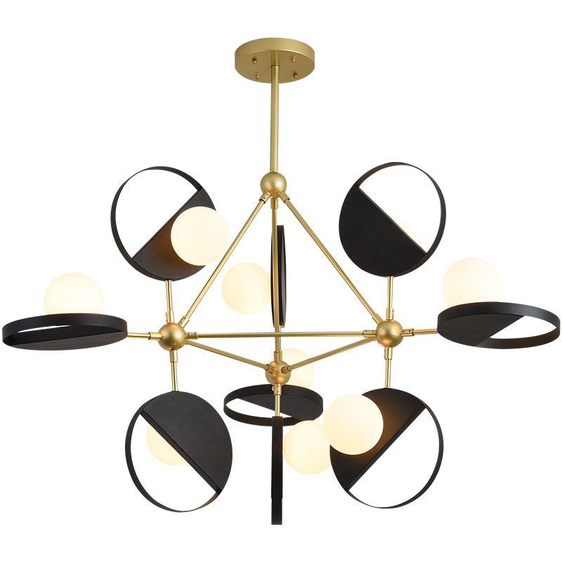 Люстра Travis Chandelier Золотой Черный Белый Люстра Travis Chandelier Золотой Черный Белый в Липецке | Loft Concept