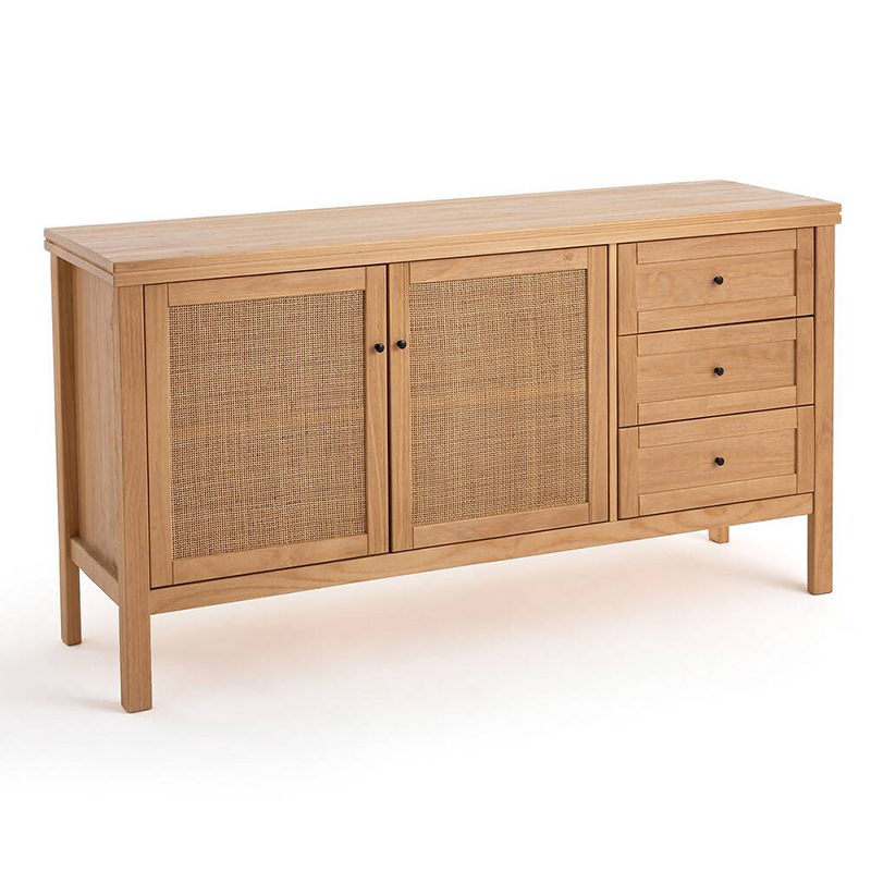 Комод в скандинавском стиле с 2-мя плетеными дверцами Niels Wicker Chest of drawers Древесина Комод в скандинавском стиле с 2-мя плетеными дверцами Niels Wicker Chest of drawers Древесина в Липецке | Loft Concept