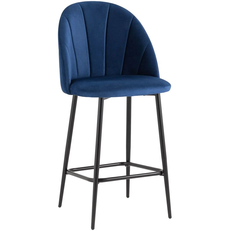 Барный Стул Balsari S Chair Синий Велюр Синий Черный Барный Стул Balsari S Chair Синий Велюр Синий Черный в Липецке | Loft Concept