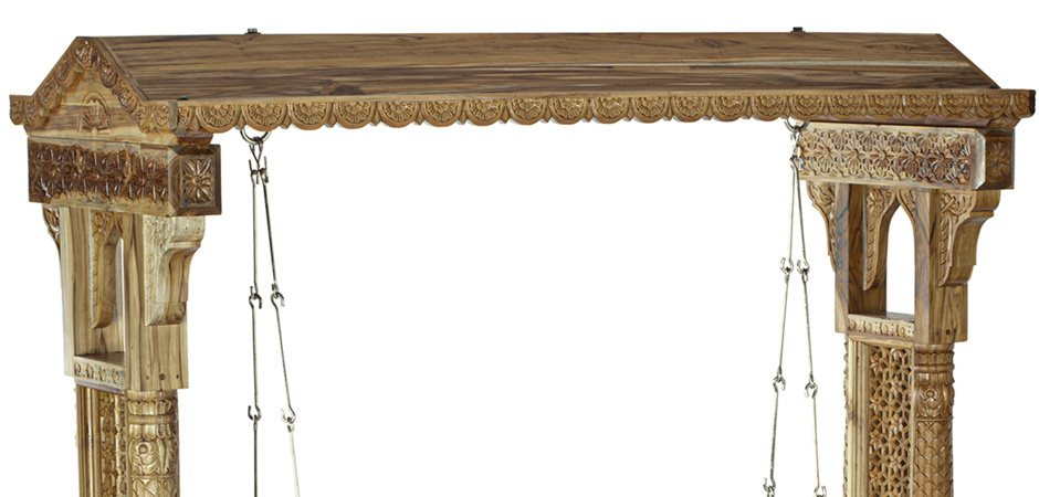 Большие Индийские качели из тика TEAK WOOD SWING - фото №3