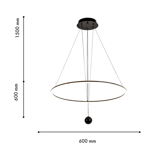 Светодиодная люстра Black LED Circle and Ball Lamp Светодиодная люстра Black LED Circle and Ball Lamp в Липецке