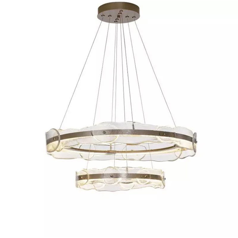 Люстра golden 2 RING horizontal chandelier  Прозрачный Латунь в Липецке | Loft Concept 