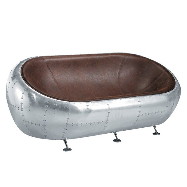 Диван Canape Egg Aviator sofa Алюминий Коричневый Диван Canape Egg Aviator sofa Алюминий Коричневый в Липецке | Loft Concept