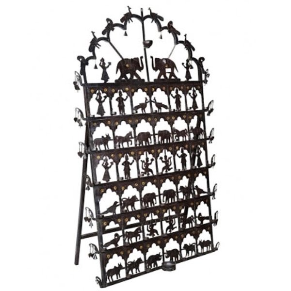 Большой подсвечник Large Indian Candlestick Винтажный черный Латунь Большой подсвечник Large Indian Candlestick Винтажный черный Латунь в Липецке | Loft Concept