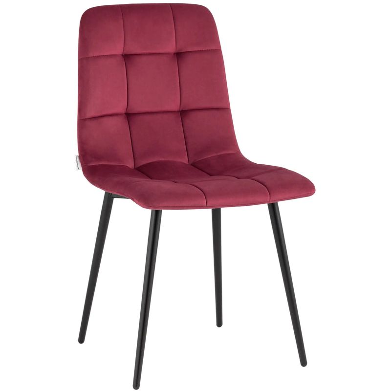 Стул NANCY Chair Малиновый Велюр Малиновый (Crimson) Черный Стул NANCY Chair Малиновый Велюр Малиновый (Crimson) Черный в Липецке | Loft Concept