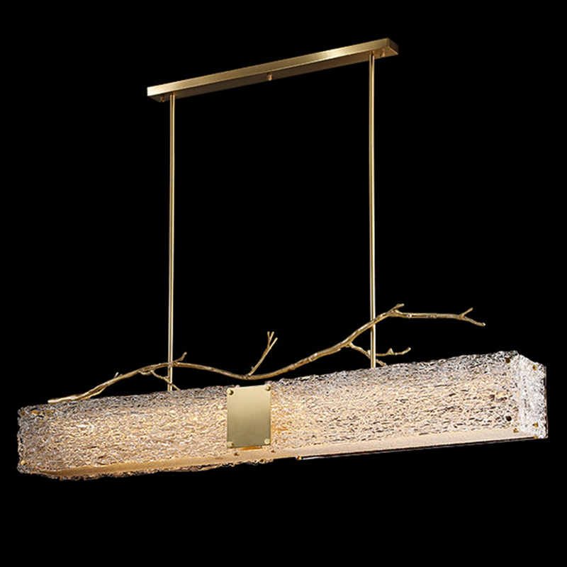 Линейная люстра Golden Branch Glass Chandelier Золотой Прозрачное Стекло Линейная люстра Golden Branch Glass Chandelier Золотой Прозрачное Стекло в Липецке | Loft Concept