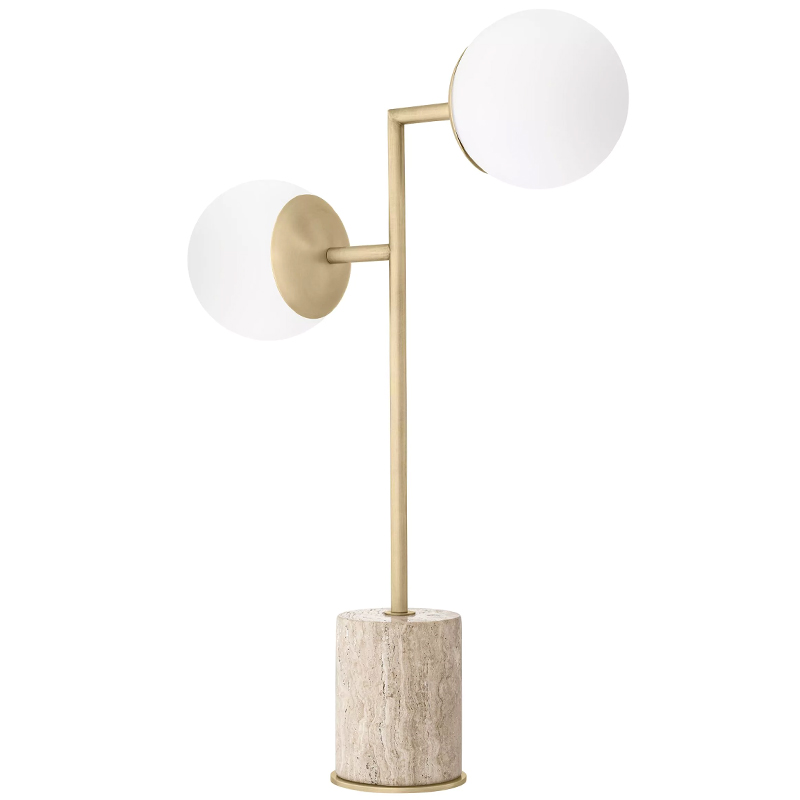 Настольная лампа Eichholtz Table Lamp Zanotta Бежево-серый Латунь Белый Настольная лампа Eichholtz Table Lamp Zanotta Бежево-серый Латунь Белый в Липецке | Loft Concept