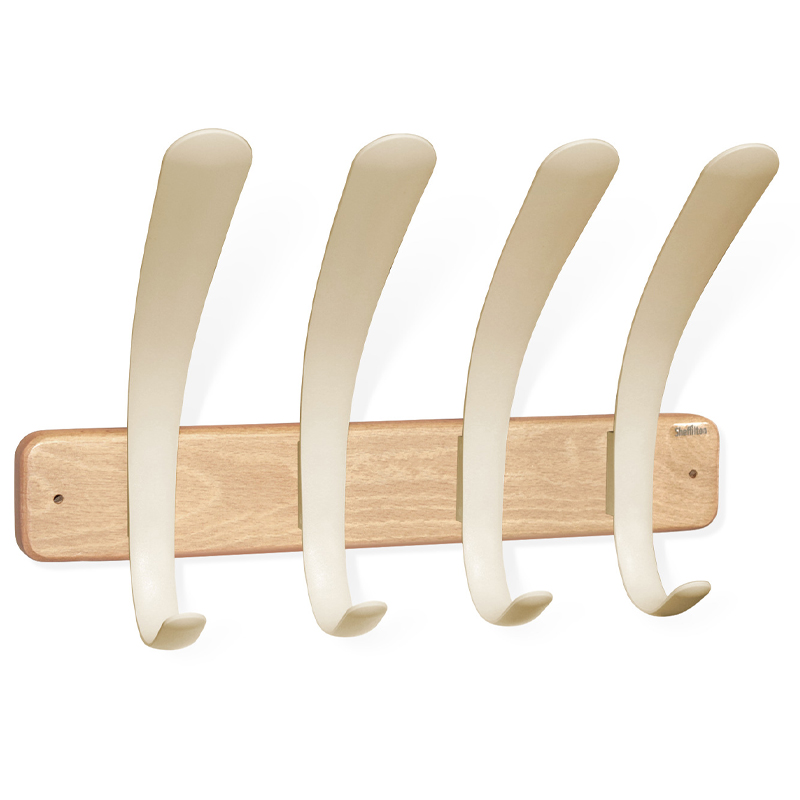 Вешалка настенная с 4-мя бежевыми крючками из пластика Curves Hangers Древесина Бежевый Вешалка настенная с 4-мя бежевыми крючками из пластика Curves Hangers Древесина Бежевый в Липецке | Loft Concept