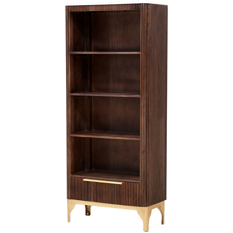 Стеллаж Emmett Wood Rack Коричневый Латунь Белый Стеллаж Emmett Wood Rack Коричневый Латунь Белый в Липецке | Loft Concept