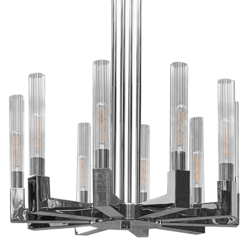 Люстра RH CANELLE Round Chandelier 10 Modern Chrome Хром Люстра RH CANELLE Round Chandelier 10 Modern Chrome Хром в Липецке | Loft Concept