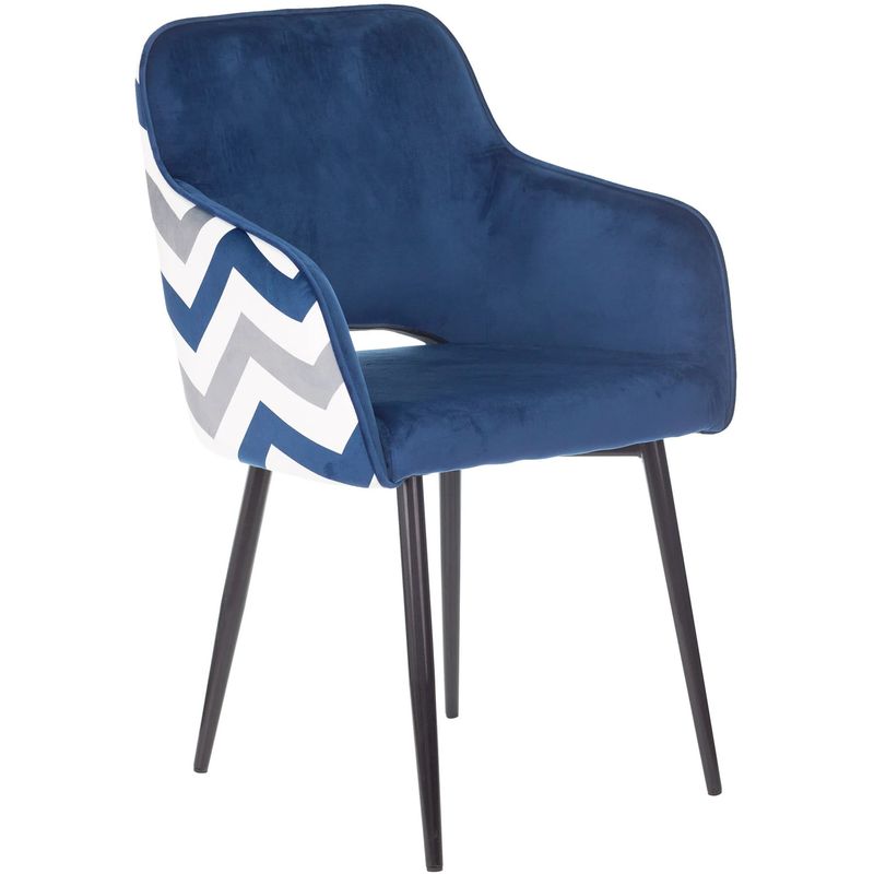 Стул SHARRON Chair Сапфировый Зигзаг Синий Белый Черный Стул SHARRON Chair Сапфировый Зигзаг Синий Белый Черный в Липецке | Loft Concept
