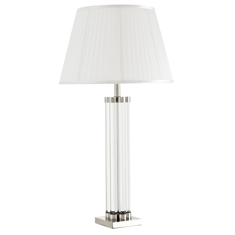 Настольная лампа Eichholtz Table Lamp Longchamp Прозрачный Белый Никель Настольная лампа Eichholtz Table Lamp Longchamp Прозрачный Белый Никель в Липецке | Loft Concept