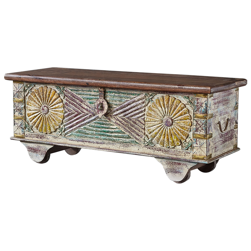 Сундук резной Advaith Carved Antique Chest Бежевый Мульти Коричневый Сундук резной Advaith Carved Antique Chest Бежевый Мульти Коричневый в Липецке | Loft Concept