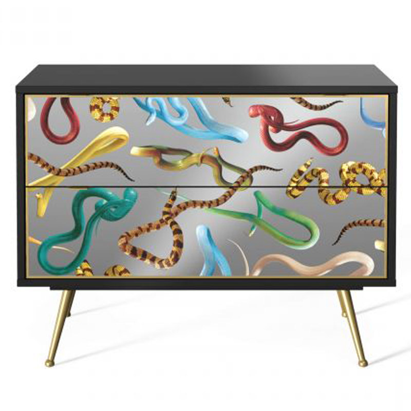 Комод Seletti Chest of Two Drawers Snakes Мульти Черный Золотой Шампань Комод Seletti Chest of Two Drawers Snakes Мульти Черный Золотой Шампань в Липецке | Loft Concept