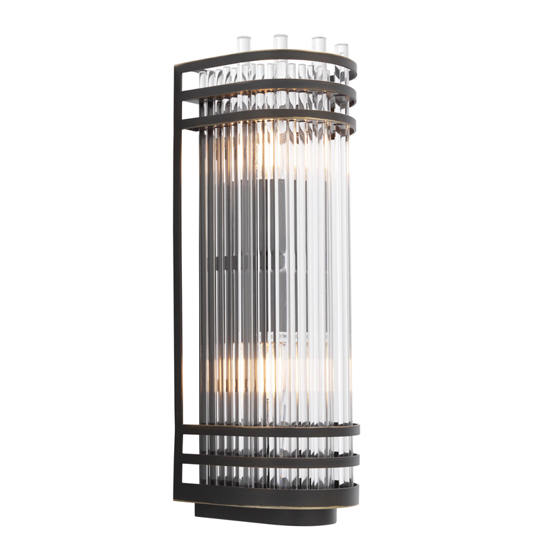 Бра Eichholtz Wall Lamp Gulf S Bronze Темная бронза Прозрачный в Липецке | Loft Concept 